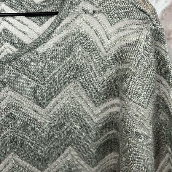 CHICO'S TRAVELERS boho chic layering top size XL 3 scalloped zig zag tonal wave - Picture 5 of 5